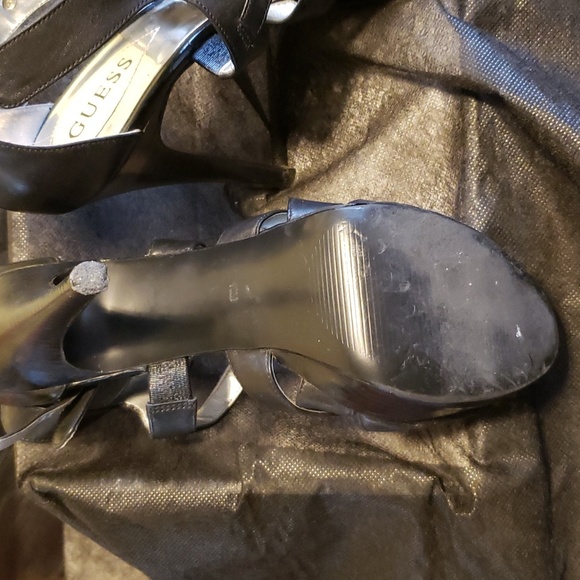 Guess 6 inch open toe strappy heels with a small platform. - Picture 3 of 6